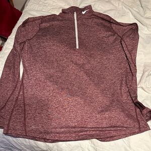 Nike Burgundy Quarter-Zip Top